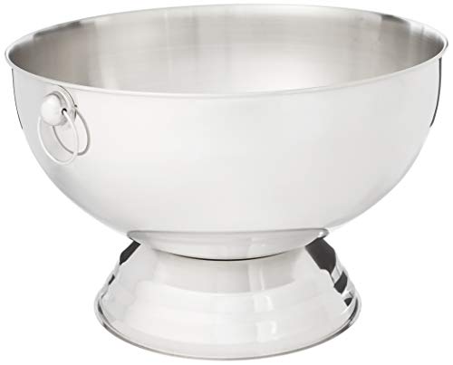 Winco SPB-35 Stainless Steel Punch Bowl with Handles, 3.5-Gallon, Medium