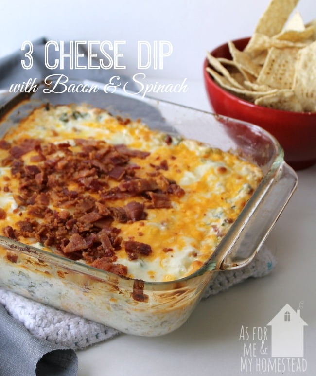 3 Cheese Dip With Bacon And Spinach