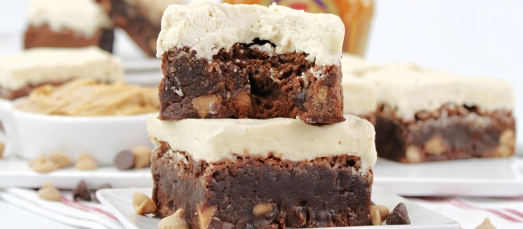 Whiskey Brownies with Peanut Butter Frosting Recipe
