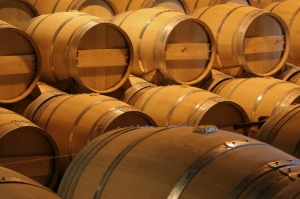 Barrel tasting room at LoMac Winery in Fresno, CA