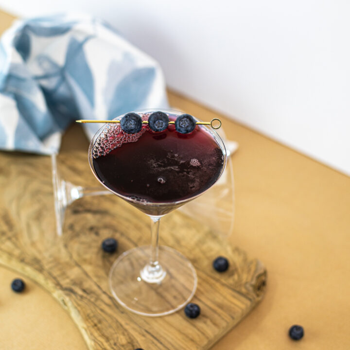 Blueberry Flower Drop Cocktail