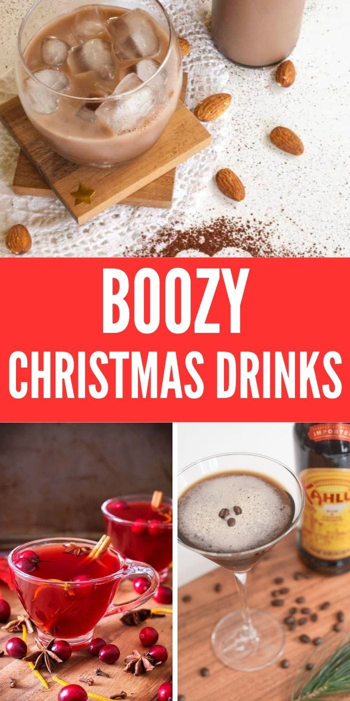 Boozy Christmas Drinks for your Christmas party or for hosting Christmas dinner this year. Get your familya nd friends together and whip up some of these delicious beverages to share, or make it possible to tolerate the holidays | Christmas Cocktails | Perfect Cocktails for Christmas | Holiday Drinks | Spiked Christmas Drinks #xmas #christmas #cocktails #recipes #christmasdrinks