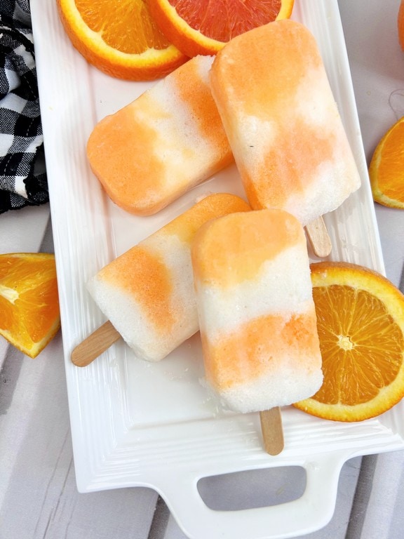 Tasty frozen boozy orange Cool 
 Creamsicle Popsicles 