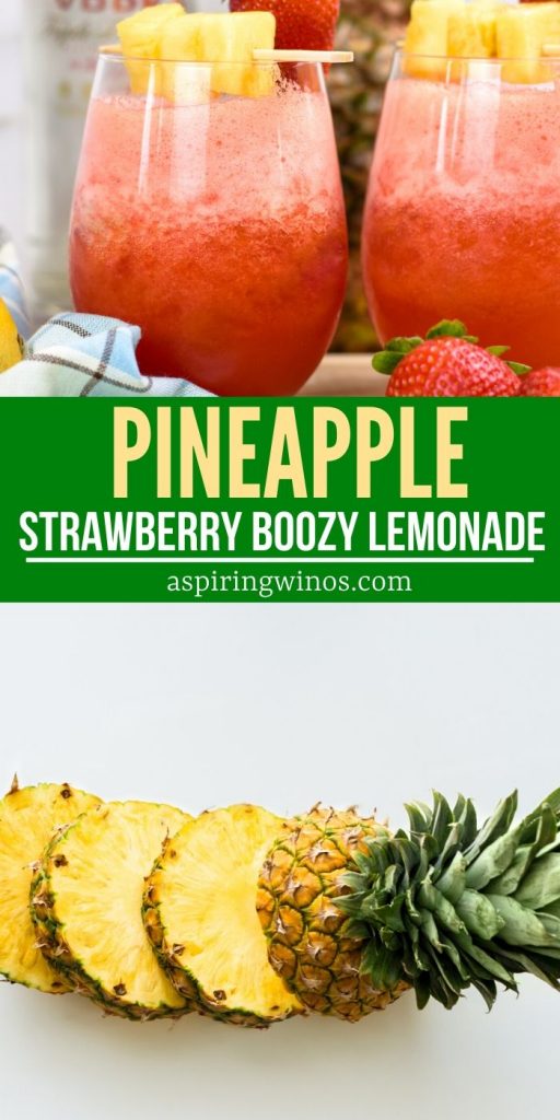 Boozy Strawberry Pineapple Lemonade | Summer Cocktail| Strawberry Cocktail | Pineapple Lemonade Cocktail | Strawberry Pineapple Lemonade Cocktail | Best Summer Cocktail | Spiked Slushie | Spiked Lemonade | #cocktail #summercocktail #boozydrink