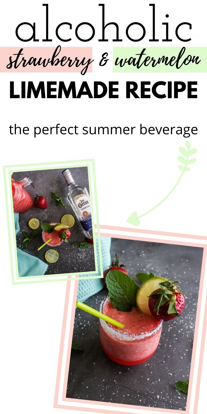 Boozy Strawberry Watermelon Limemade | Strawberry Watermelon Limemade Margarita | Strawberry Watermelon Cocktail | Best Summer Cocktail | Summer Cocktails | Cocktail for Summer Festivities | #cocktail #watermelon #strawberry #tequila #party #goals