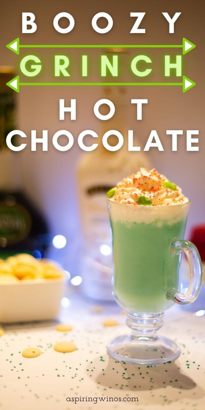 Boozy Hot Chocolate | Grinch Drink | Green Grinch Cocktail | Christmas Cocktail | Green Hot Chocolate | Boozy Grinch Hot Chocolate | Sweet Spiked Hot Chocolate | Spiked Hot Cocoa | #hotchocolate #cocoa #cocktail #booze #hotcocktail #Christmas