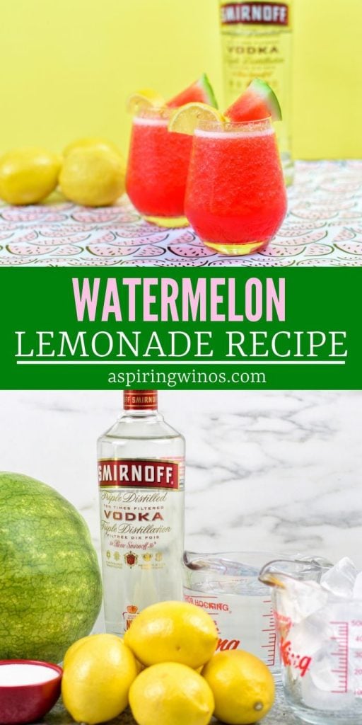 Boozy Watermelon Lemonade Cocktail - Aspiring Winos