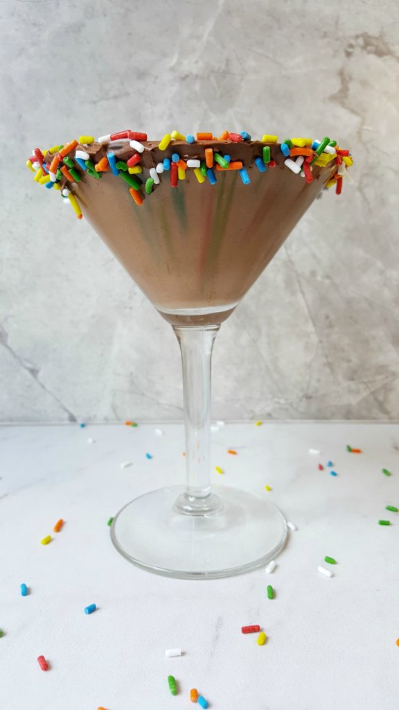 completed chocolate birthday cake cocktail 