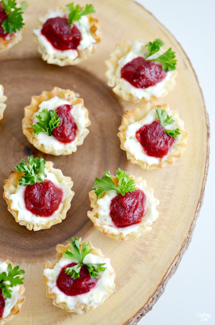 An assortment of tasty horderves to go with local wine