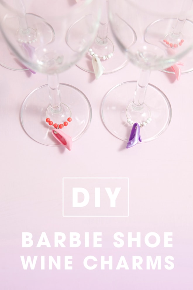 DIY Barbie Shoe Wine Charms