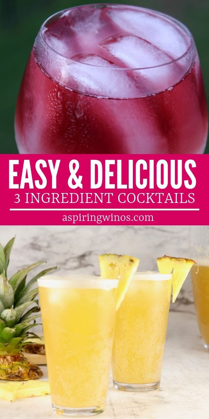 Easy Cocktails That Use 3 Ingredients or Less | 3-ingredient Cocktails | Cocktails with Only 3-ingredients | Quick and Easy Cocktails | Simple Cocktails | Easy Cocktails | #cocktails #easycocktails #drinks