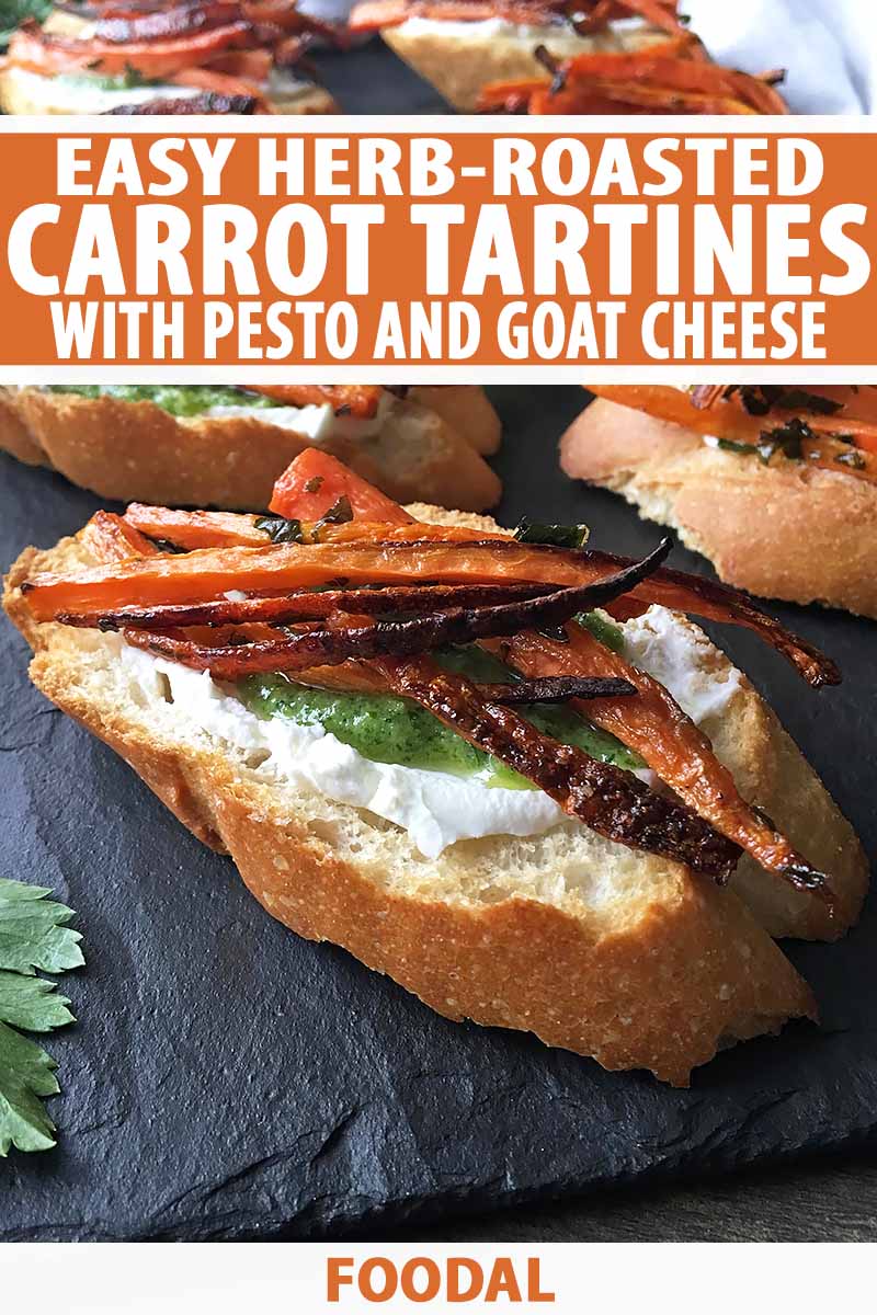 Wine Night Appetizers| Herb Roasted Carrot Tartines