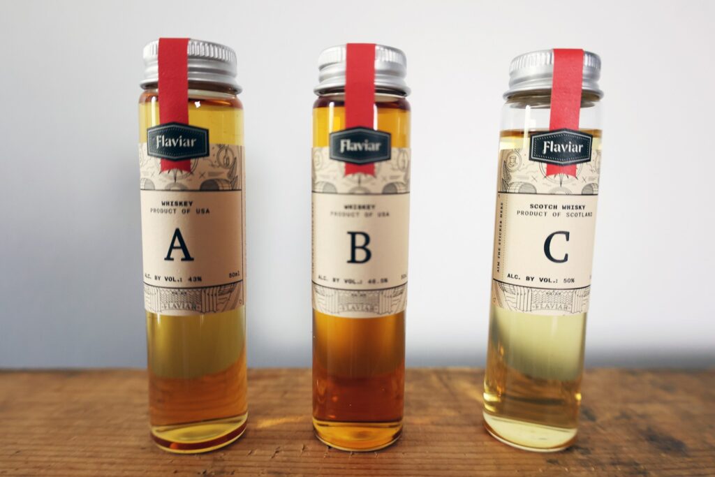 Three samples included with the tasting kit. Each is 50ml.