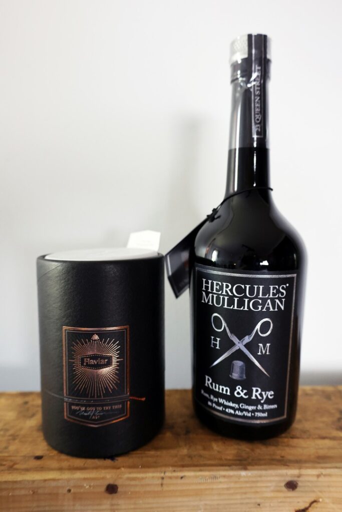 Tasting kit and Hercules Mulligan rum and rye 