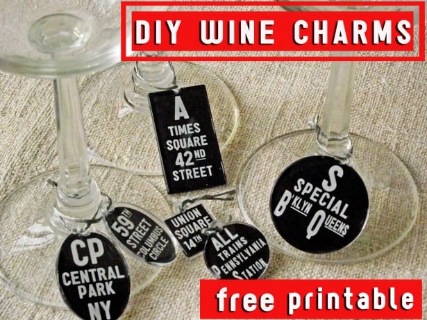 DIY NYC Themed Wine Charms with Free Printable