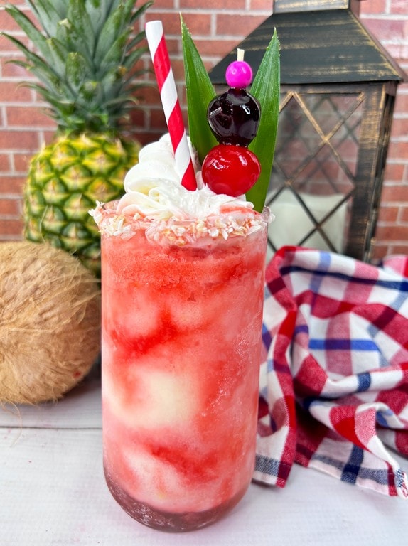 Big Stick Cocktail - Layered Frozen Pineapple Cherry Cocktail