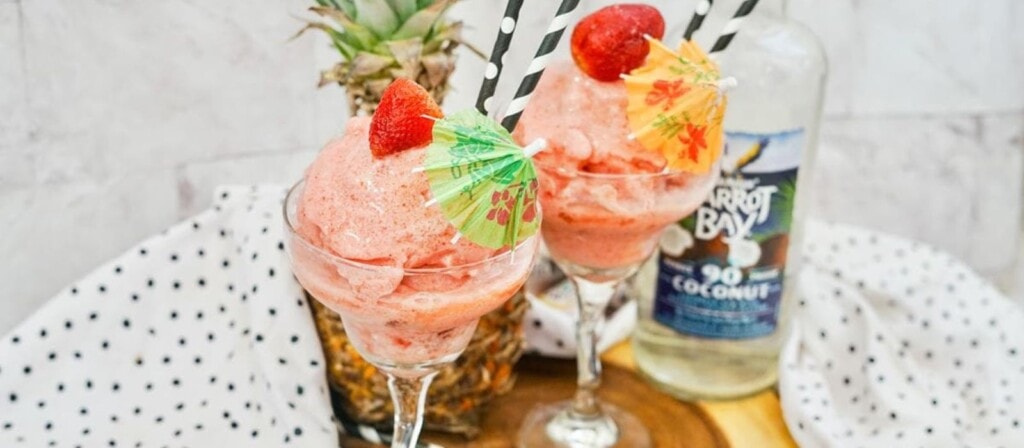 Frozen Strawberry Coconut Rum Slushy