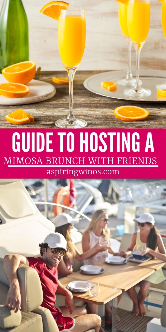 How to host a mimosa brunch! Use our tips and steps to pull together a brunch menu and experience that your friends will remember for years to come! A bubbly bar is the best way to start the weekend, isn't it? Make sure you cross your ts and dot your i's with our brunch planning checklist. #brunch #wine #mimosas #bubbles #friends 