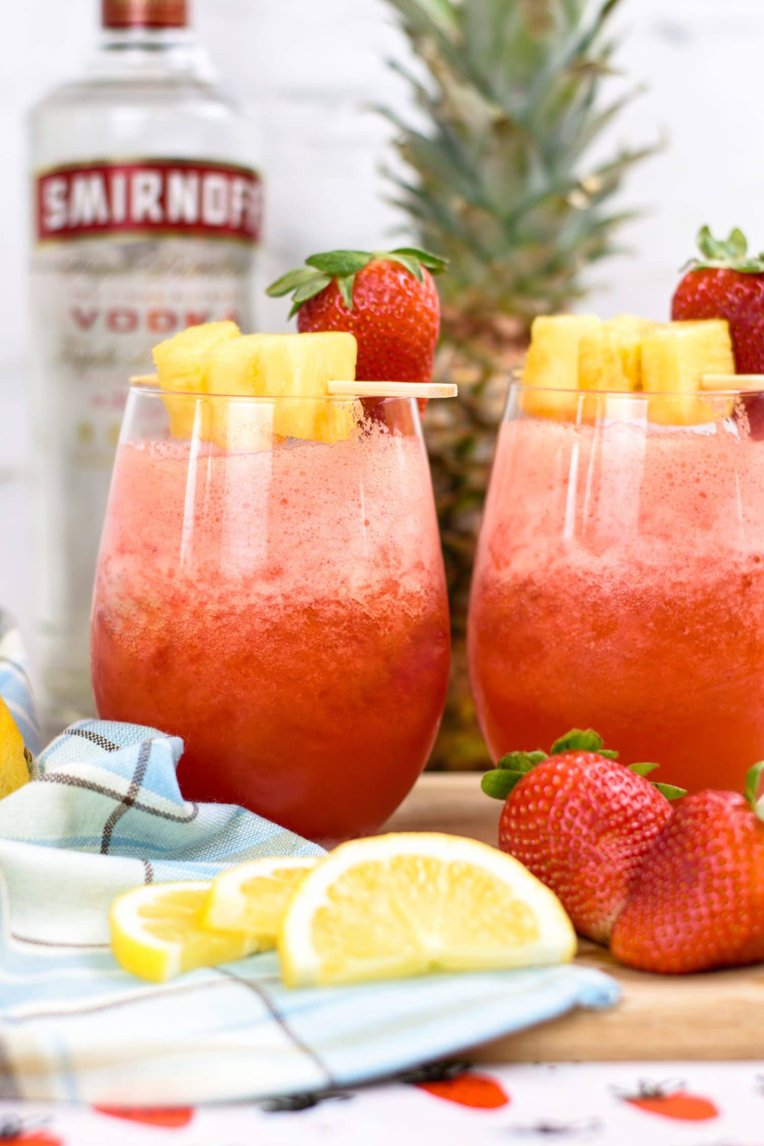 Boozy Strawberry Pineapple Lemonade Aspiring Winos