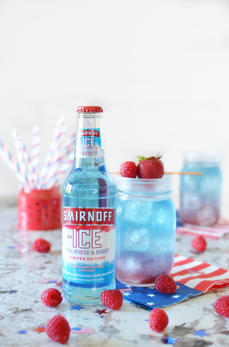 Patriotic Red, White and Blue Drink Ideas for Independence Day - Layered Red, White & Berry Drink