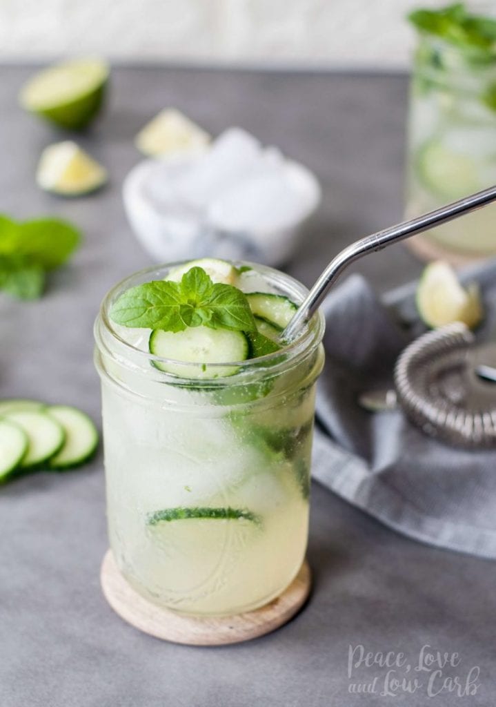 low carb cucumber mojitos