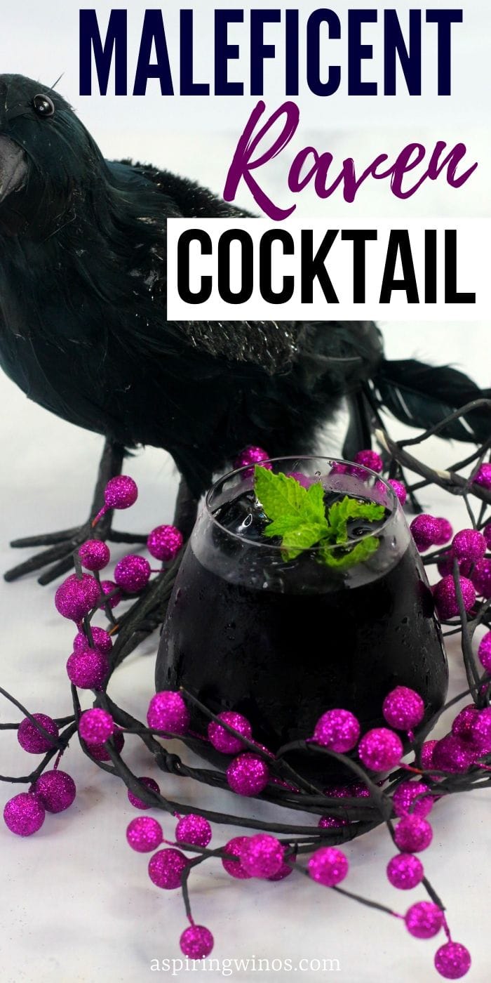 Maleficent Raven Cocktail | Halloween Cocktails | Black Cocktails | Cocktail from Maleficent | #maleficent #cocktail #raven #blackcocktail