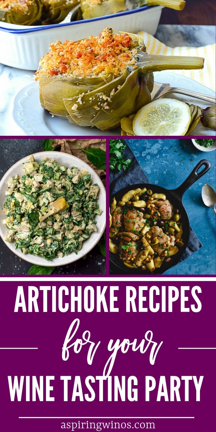 Must-Make Artichoke Recipes for Your Next Wine Tasting Party | #artichoke recipes | Steamed, roasted and baked artichoke recipe ideas, plus artichoke dips | How to cook artichokes and how to pair artichokes with wine | How to eat an artichoke with wine | Tasty vegan savory dishes and main courses or appetizers | #winepairing #artichokes #recipes