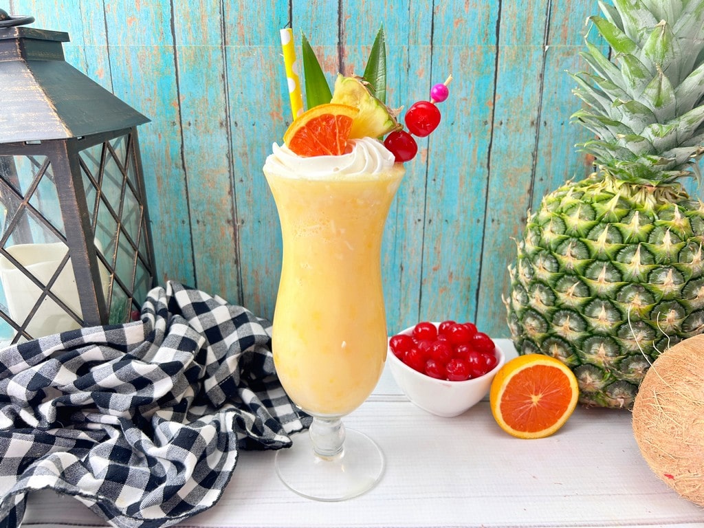 Exotic Twist: Pineapple Orange Pina Colada Recipe - completed cocktail 
