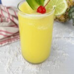 Pineapple Rum Slush | Tropical Drink Ideas | Rum Infused Cocktails | Rum and Pineapple Drink Ideas | Summertime Drinks | Pineapple Cocktails #PineappleRumSlush #RumSlush #PineappleCocktail #RumCocktail #Slushy #SummerDrinks #CocktailRecipe