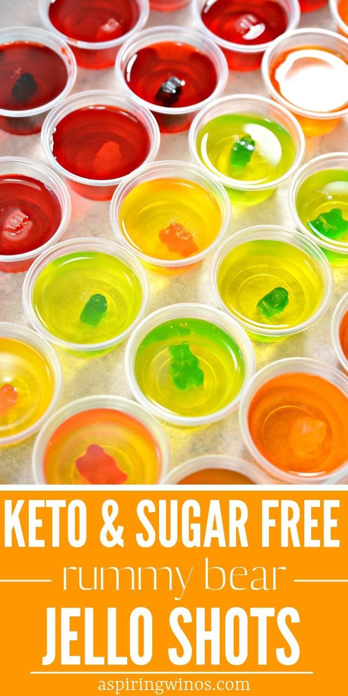 Keto Jello Shots: Sugar Free Rummy Bear Jello Shots| Keto Jello Shots| Keto Jello Shots Recipe| Keto Sugar Free Jello Shots| Gummy Bear Jello Shots #gummybear #jelloshots #keto #cocktails #alcohol