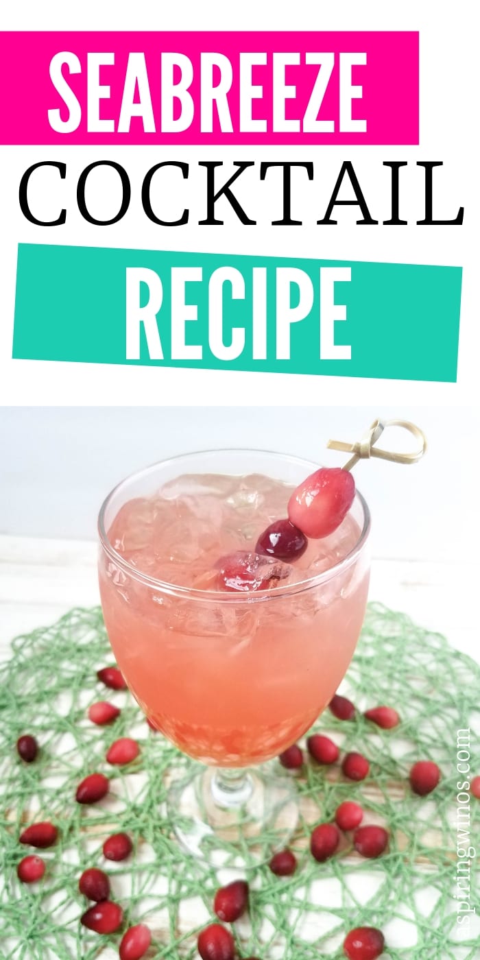 Make this classic sweet and sour Seabreeze cocktail in only five minutes. With flavors of grapefruit, vodka and cranberry, you won't feel like you need to stop because of the sugar. They make for a gorgeous pink hue, and even better this is an easy cocktail to make for a crowd, like at a breast cancer fundraiser, gender reveal party or a signature wedding drink. #cocktails #weddingideas #genderreveal #pinkdrinks 