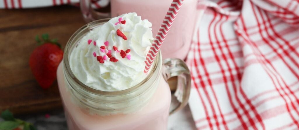 Boozy strawberry hot chocolate made in the slow cooker