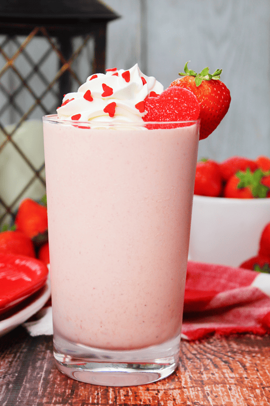 Strawberry Milkshake Cocktail - completed milkshake. 