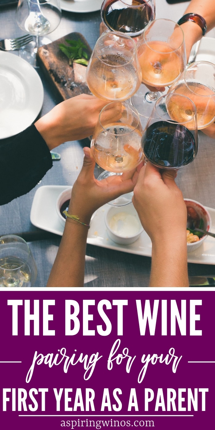 The Best Wine Pairings for your First Year as a Parent. Can you handle the sleepless nights and new discovery after new discovery of parenting? Get ready to be a #winemom by stocking up on these #hilarious #wine #humor #wines. All our tips and experiences as parents have lead us to apply our #sommelier skills to such pairings as "I didn't sleep last night" and "child throws tantrum during their own party" #funny #drinking #men #women #mum