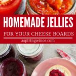 Level up your cheese boards with one of these homemade jelly recipes or jam recipes. | Pair your wine with cheese and add another dimension of flavor with an easy, seasonal or fun flavor DIY jelly. This will show you how to make a cheese board your guests will swoon over at your next wine tasting party. Yum! #jelly #jam #recipe #cheeseboard #wine #charcuterie #meatplatter
