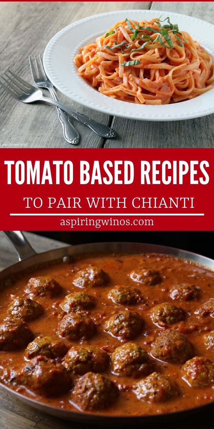 Must-Make Tomato Recipes for Your Next Wine Tasting Party | #tomato recipes | This is exactly how to pair food with Chianti, a classic Italian wine that's full bodied and can stand up to an acidic meal. You can use Chianti or Chianti Classico to make one of these main dishes that will wow your guests, even if you can't travel to Tuscany! #italian | #winepairing #tomatoes#recipes #winetasting #party