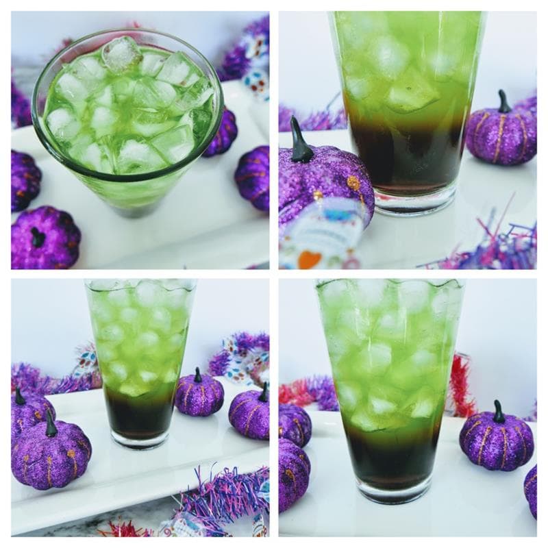 Witch's Brew cocktail images purple green drink 