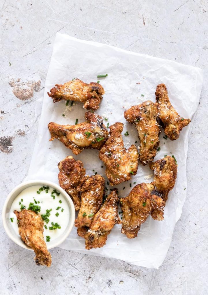 Crispy Air Fryer Chicken Wings With Parmesan