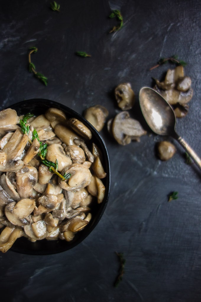 Mushroom Dishes to Pair with Pinot Noir - buttery brandied mushrooms