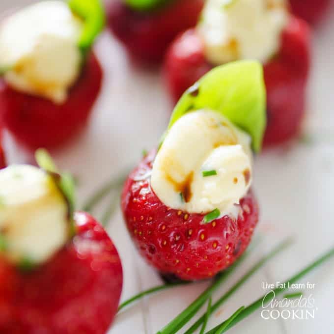 Whipped Brie-Stuffed Strawberries