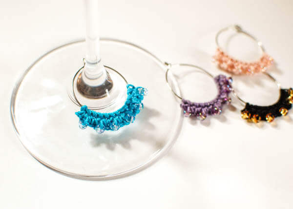 Crochet Beaded Wine Charms