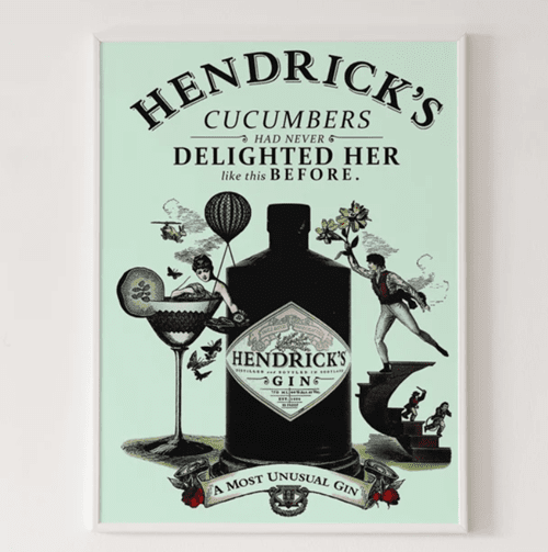 Vintage Hendrick's gin poster