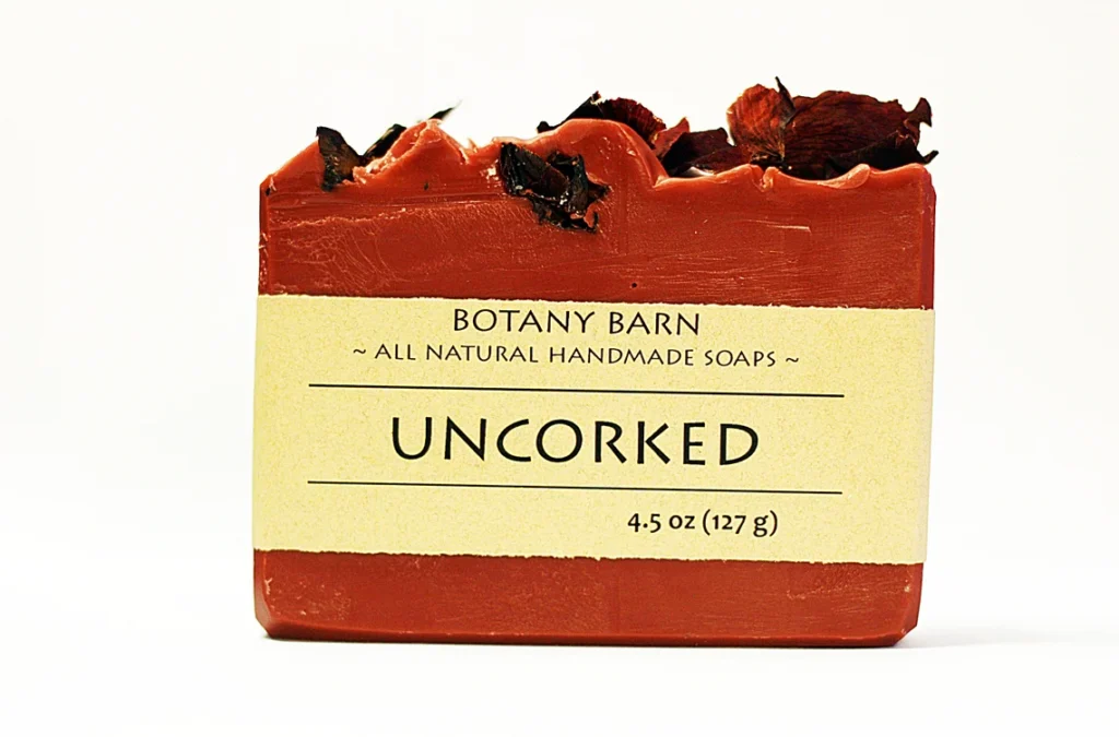 Red Wine Soap, Floral Bar Soap, Organic Cold Process Soap