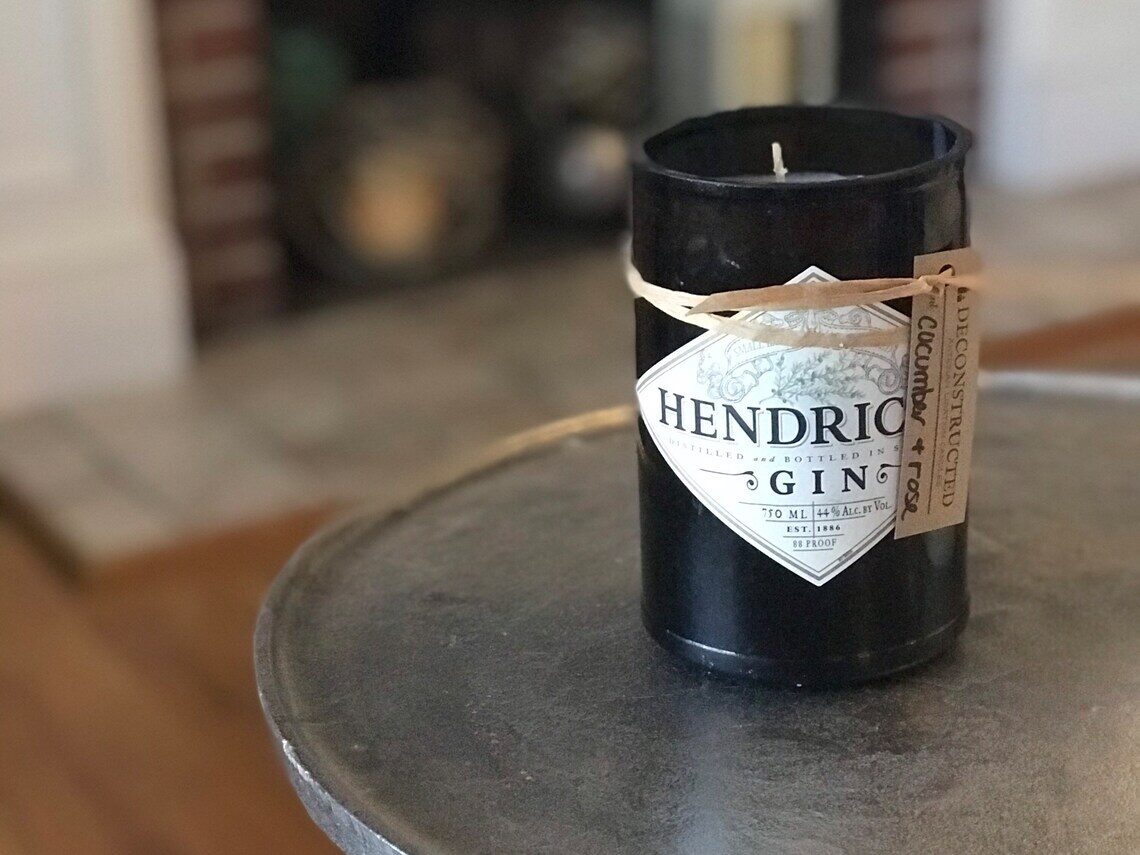 Hendricks Gin Bottle Candle 