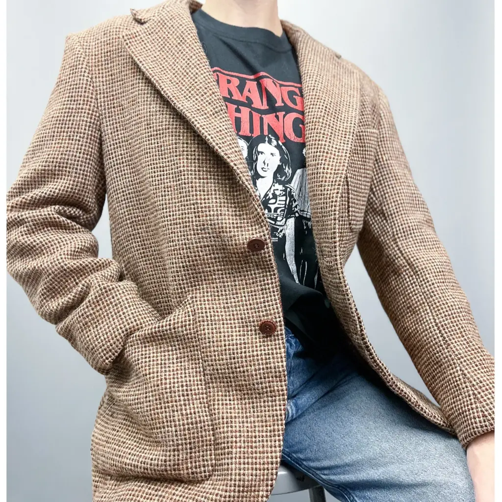 Men's vintage 70s tweed blazer