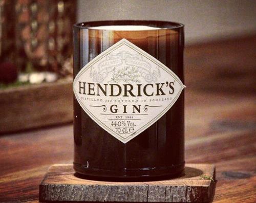 Candle from Hendricks Gin bottle