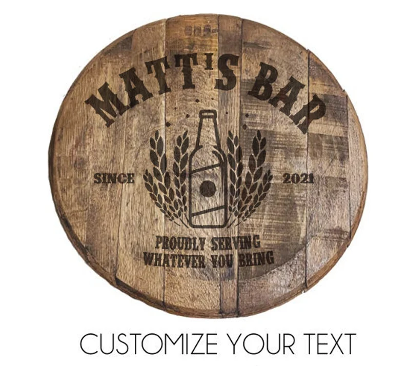 customizable bourbon barrel top 