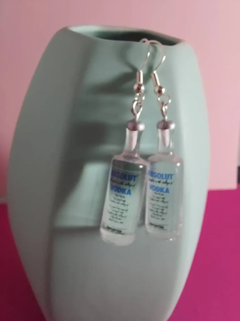 mini vodka bottle earrings 