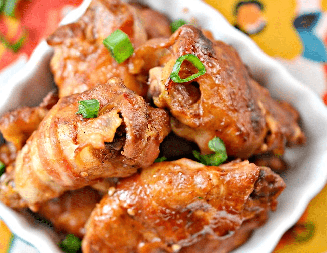 Baked BBQ Bacon Wrapped Chicken Wings
