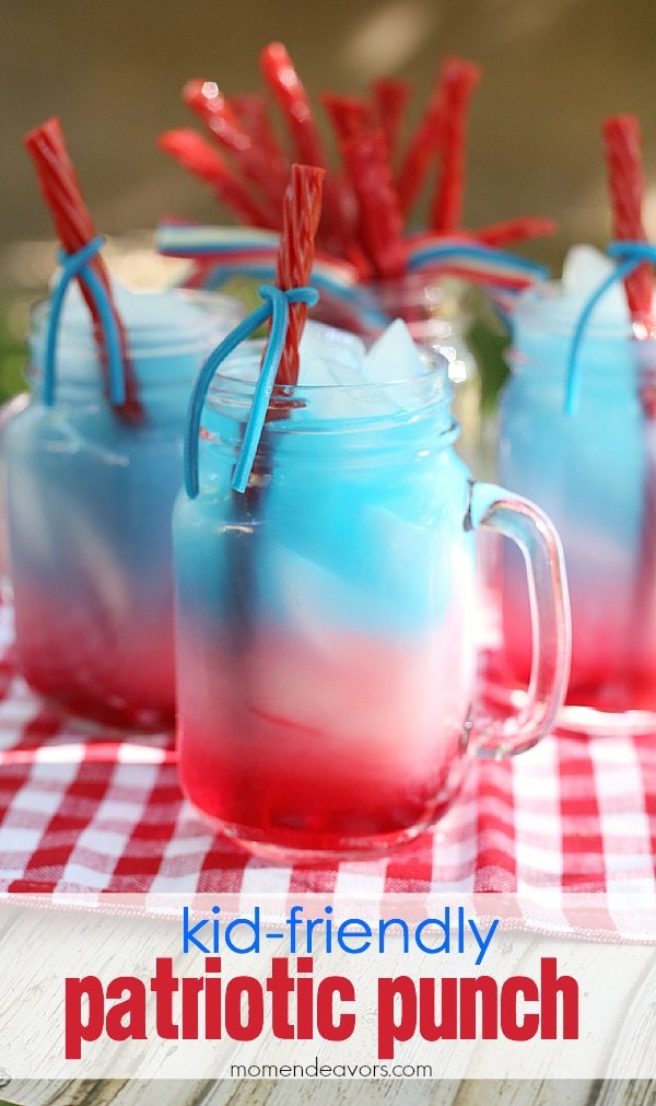 Patriotic Red, White and Blue Drink Ideas for Independence Day - Kid-friendly patriotic punch
